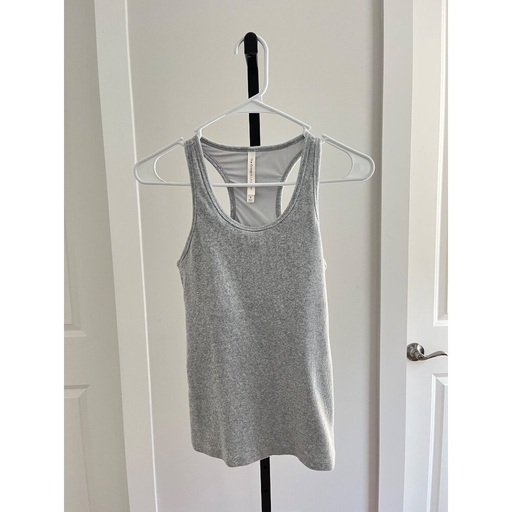 Babaton Heather Gray Ribbed Tank Top